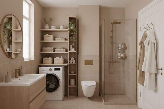Petite salle de bain & buanderie : gagnez de la place grâce à l’espace vertical